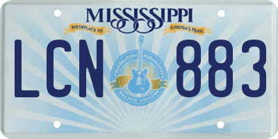 MS license plate LCN883