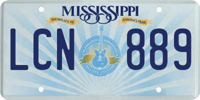 MS license plate LCN889