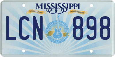 MS license plate LCN898