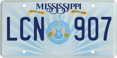 MS license plate LCN907