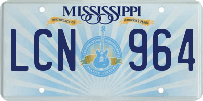 MS license plate LCN964
