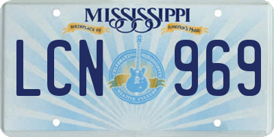 MS license plate LCN969