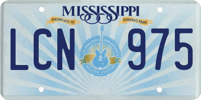 MS license plate LCN975