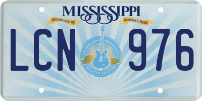 MS license plate LCN976
