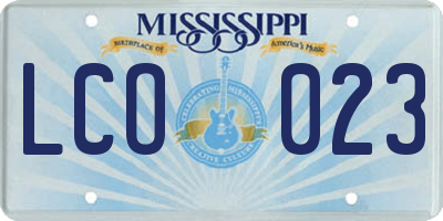 MS license plate LCO023