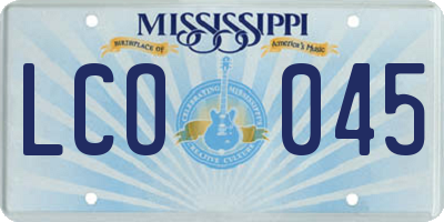 MS license plate LCO045
