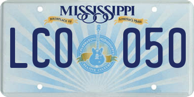 MS license plate LCO050