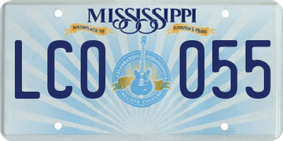 MS license plate LCO055