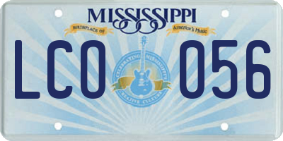 MS license plate LCO056