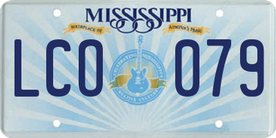 MS license plate LCO079
