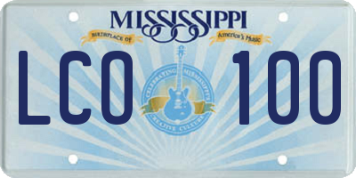 MS license plate LCO100