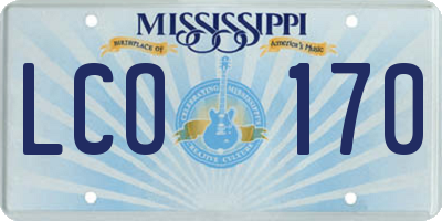 MS license plate LCO170