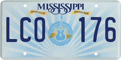 MS license plate LCO176