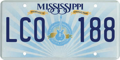 MS license plate LCO188