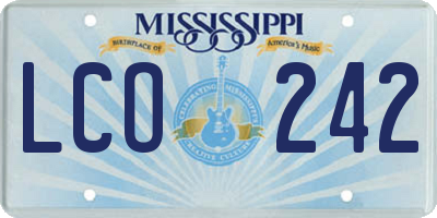 MS license plate LCO242