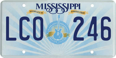 MS license plate LCO246