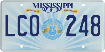 MS license plate LCO248