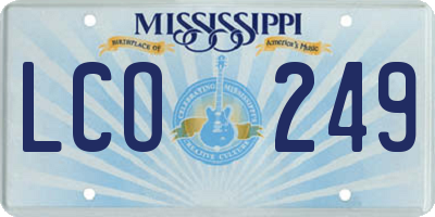 MS license plate LCO249