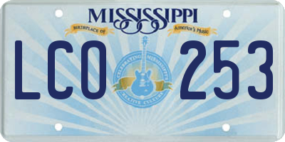 MS license plate LCO253