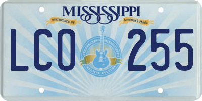 MS license plate LCO255