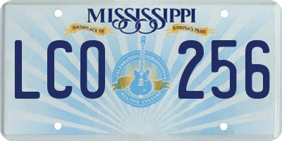 MS license plate LCO256