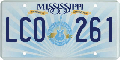 MS license plate LCO261