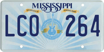 MS license plate LCO264