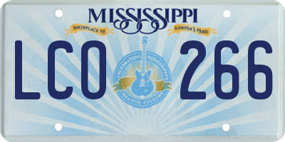 MS license plate LCO266