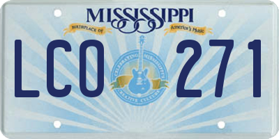 MS license plate LCO271