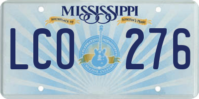 MS license plate LCO276