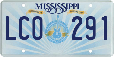 MS license plate LCO291