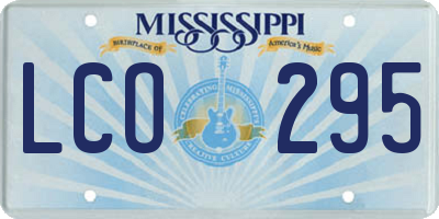 MS license plate LCO295