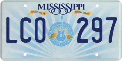MS license plate LCO297