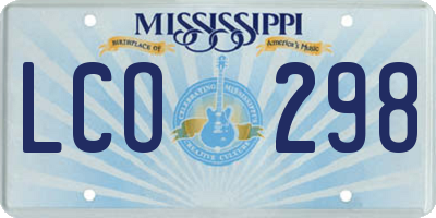 MS license plate LCO298