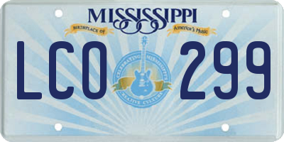 MS license plate LCO299