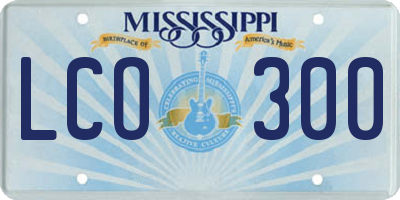 MS license plate LCO300