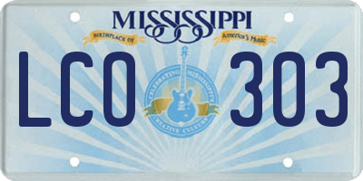 MS license plate LCO303