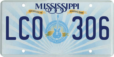 MS license plate LCO306