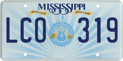 MS license plate LCO319