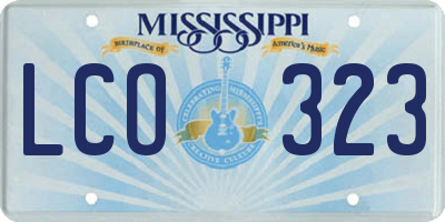 MS license plate LCO323