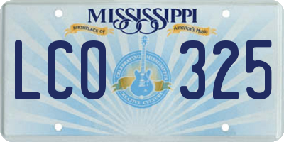 MS license plate LCO325