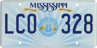 MS license plate LCO328