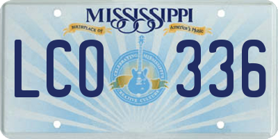 MS license plate LCO336