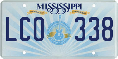 MS license plate LCO338