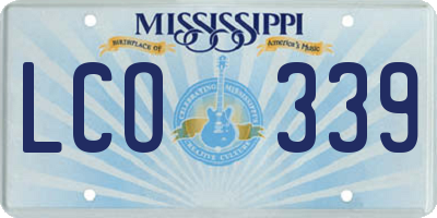 MS license plate LCO339