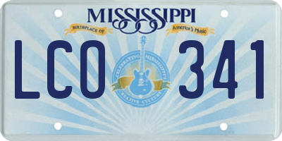 MS license plate LCO341