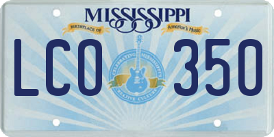 MS license plate LCO350