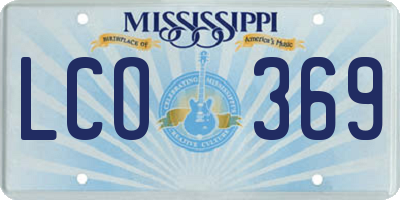 MS license plate LCO369