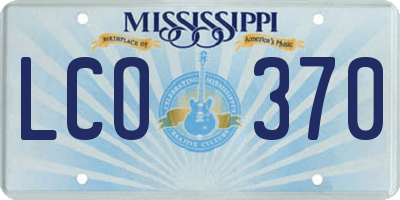 MS license plate LCO370