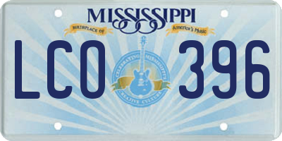 MS license plate LCO396